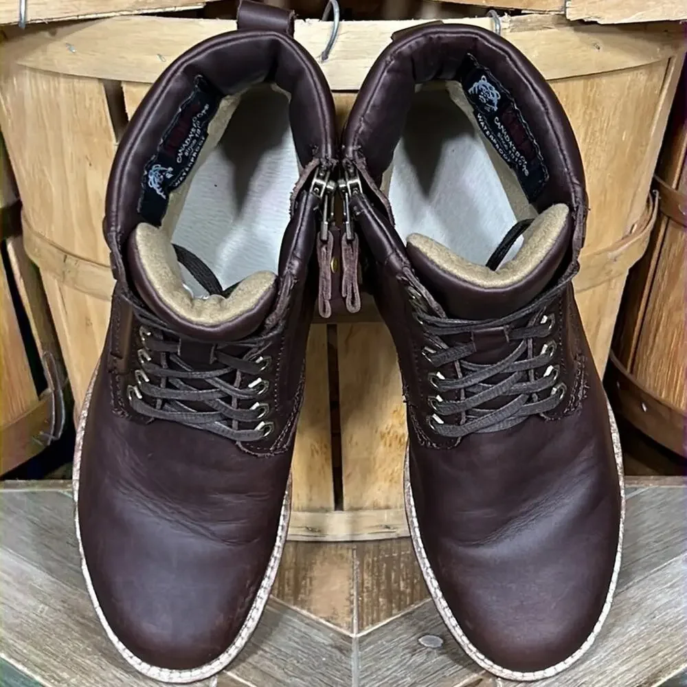 Kodiak Delson Brown Leather Waterproof Lined Zip-Up Lace-Up Boots Mens Size 9